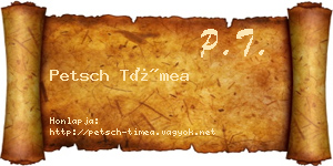 Petsch Tímea névjegykártya