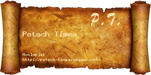 Petsch Tímea névjegykártya