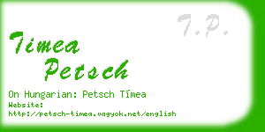timea petsch business card